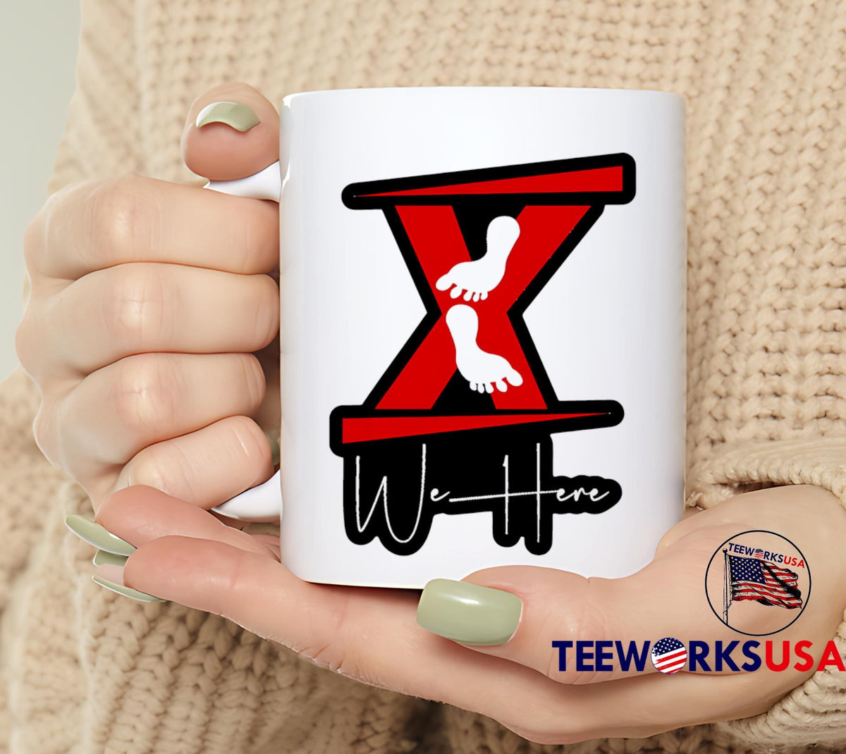 X We Here logo - Adult & Kids T-Shirts, Sweatshirts & Hoodies apparel design preview 6