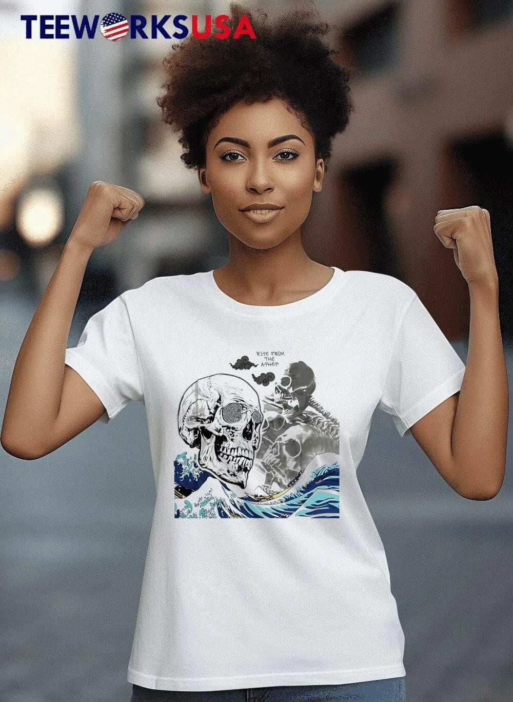 Rise From The Ashes Skull Wave - Adult & Kids T-Shirts, Sweatshirts & Hoodies apparel design preview 6
