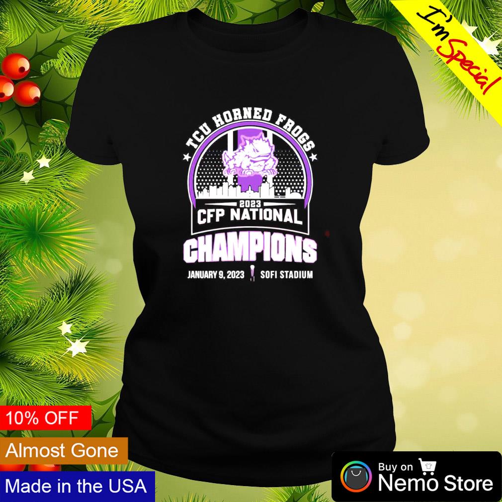 TCU Horned Frogs 2023 CFP national champions skyline - Adult & Kids T-Shirts, Sweatshirts & Hoodies apparel design preview 3