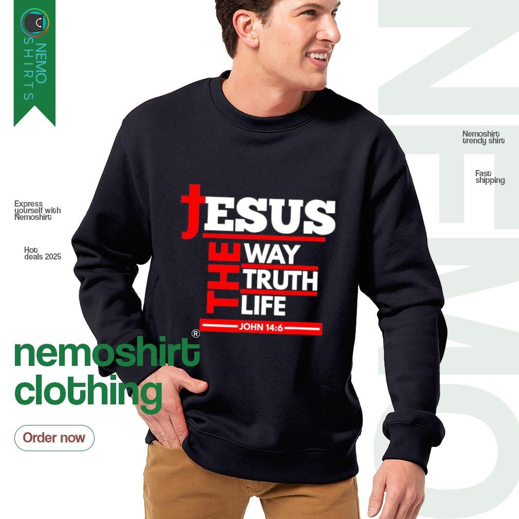 Jesus the way ttruth life John 14 6 - Adult & Kids T-Shirts, Sweatshirts & Hoodies apparel design preview 4