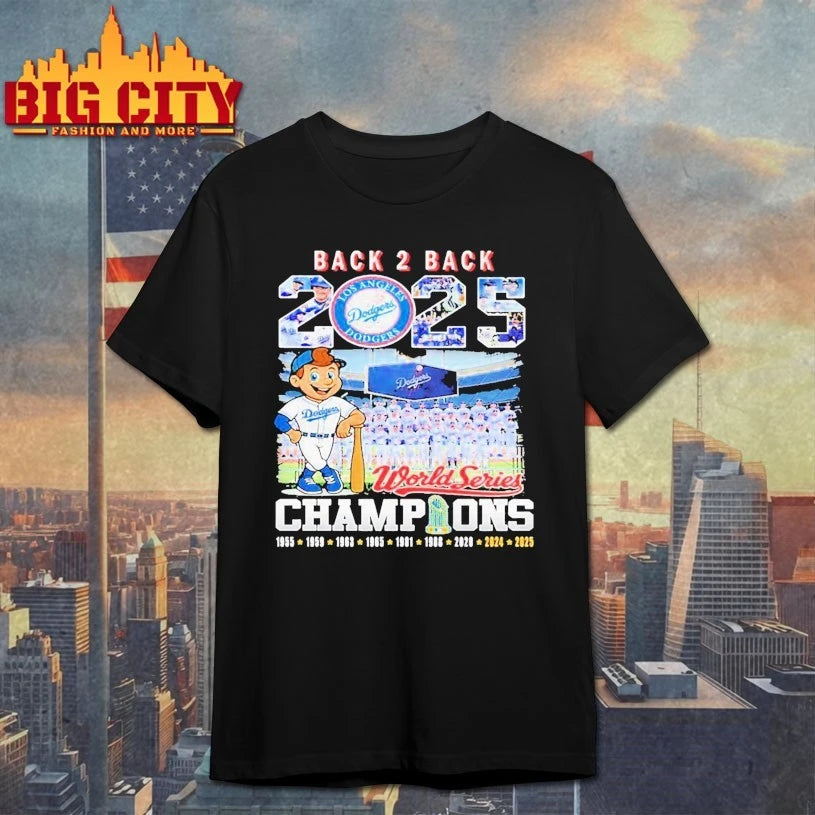 Back 2 2025 World Series Champions Dodgers - Adult & Kids T-Shirts, Sweatshirts & Hoodies apparel design preview 1