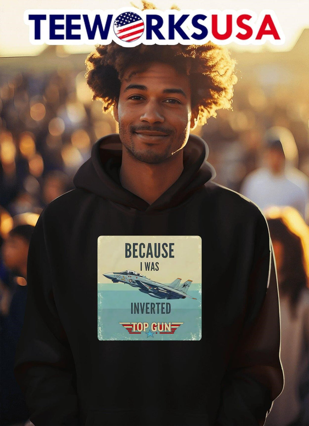 Because I was inverted Top Gun - Adult & Kids T-Shirts, Sweatshirts & Hoodies apparel design preview 2