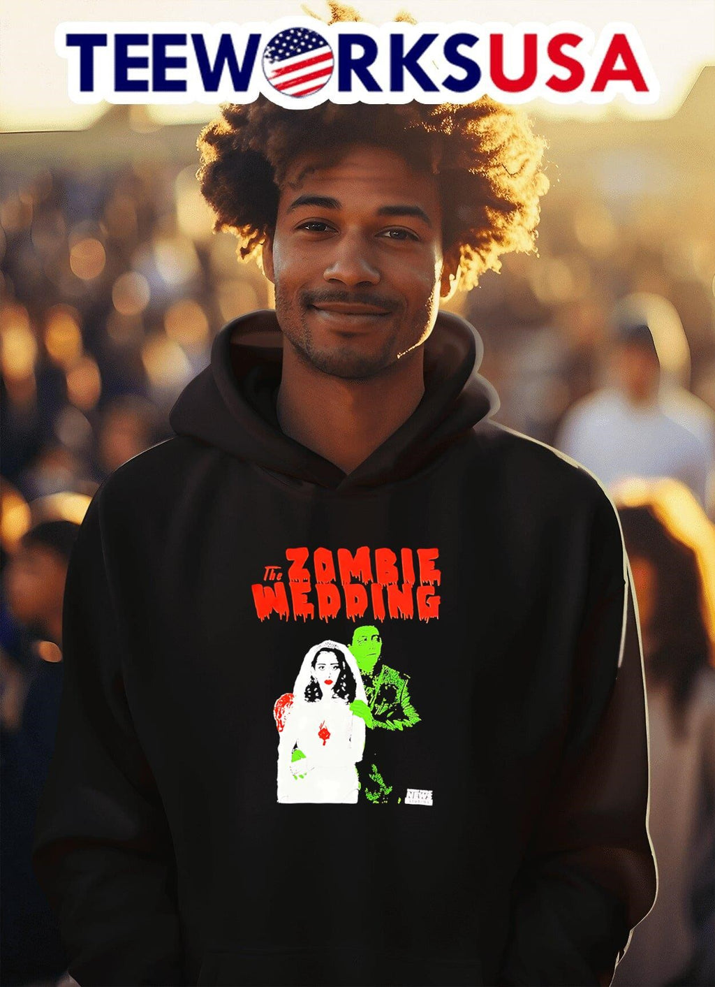 The zombie wedding bride and groom - Adult & Kids T-Shirts, Sweatshirts & Hoodies apparel design preview 2