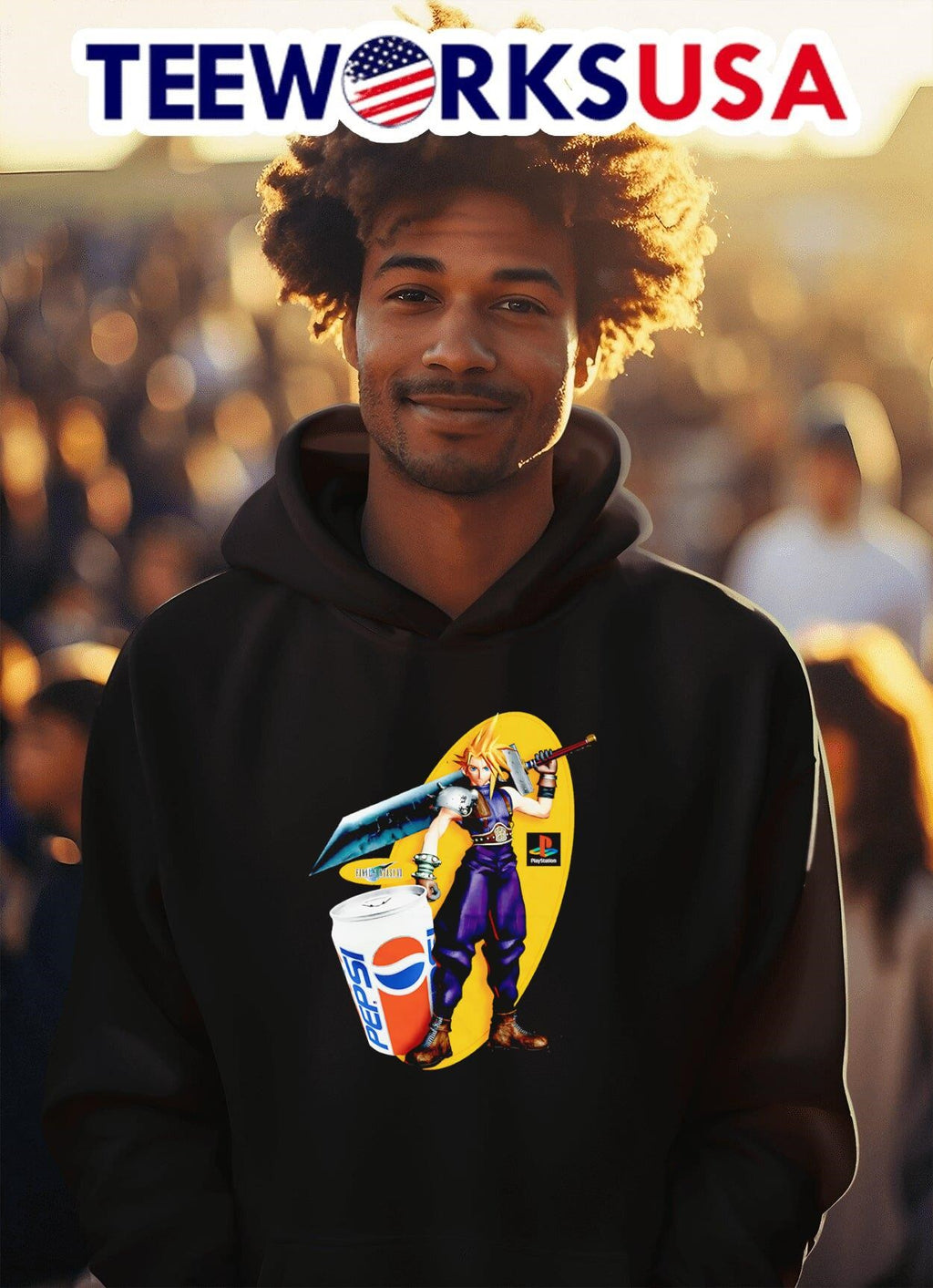 Cloud x Pepsi 1997 - Adult & Kids T-Shirts, Sweatshirts & Hoodies apparel design preview 2