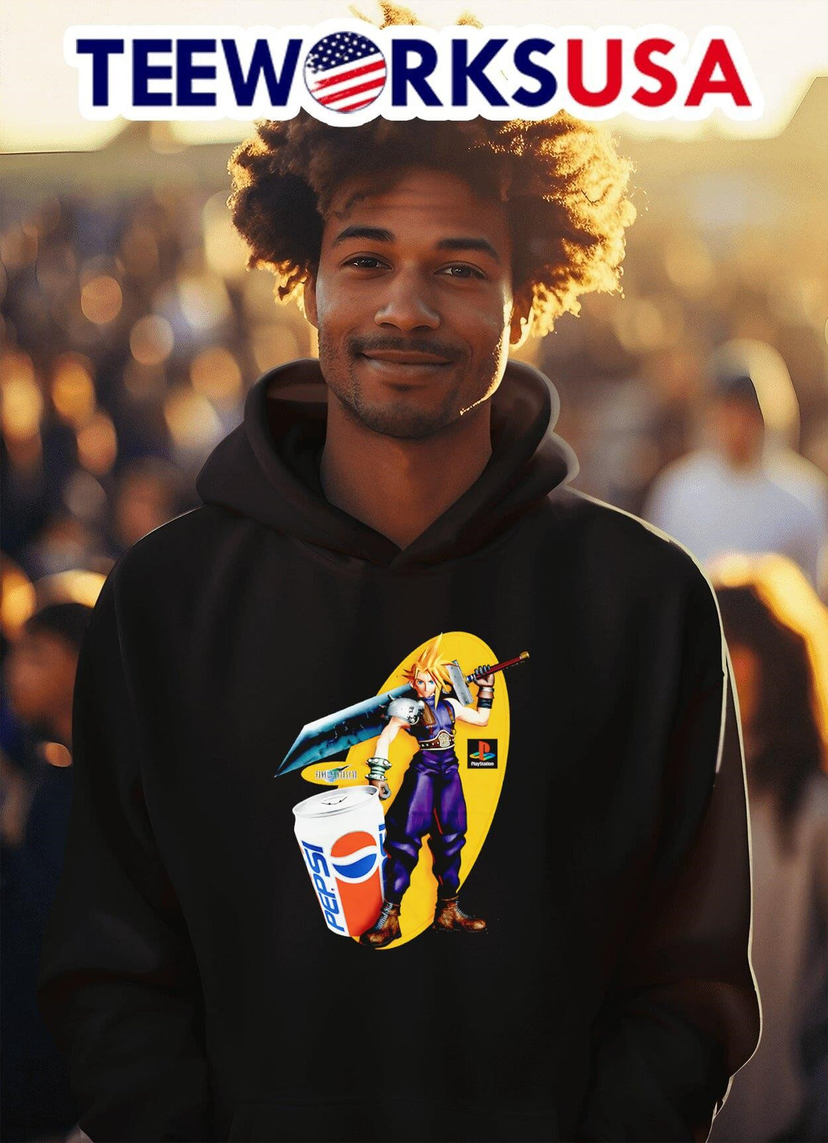 Cloud x Pepsi 1997 - Adult & Kids T-Shirts, Sweatshirts & Hoodies apparel design preview 2