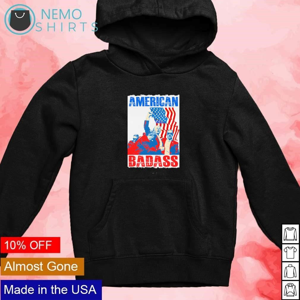 American badass Trump shot - Adult & Kids T-Shirts, Sweatshirts & Hoodies apparel design preview 2