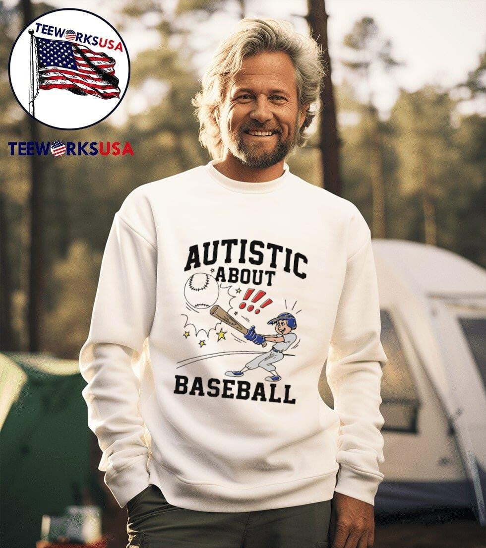 Autistic About Baseball Illustration - Adult & Kids T-Shirts, Sweatshirts & Hoodies apparel design preview 3