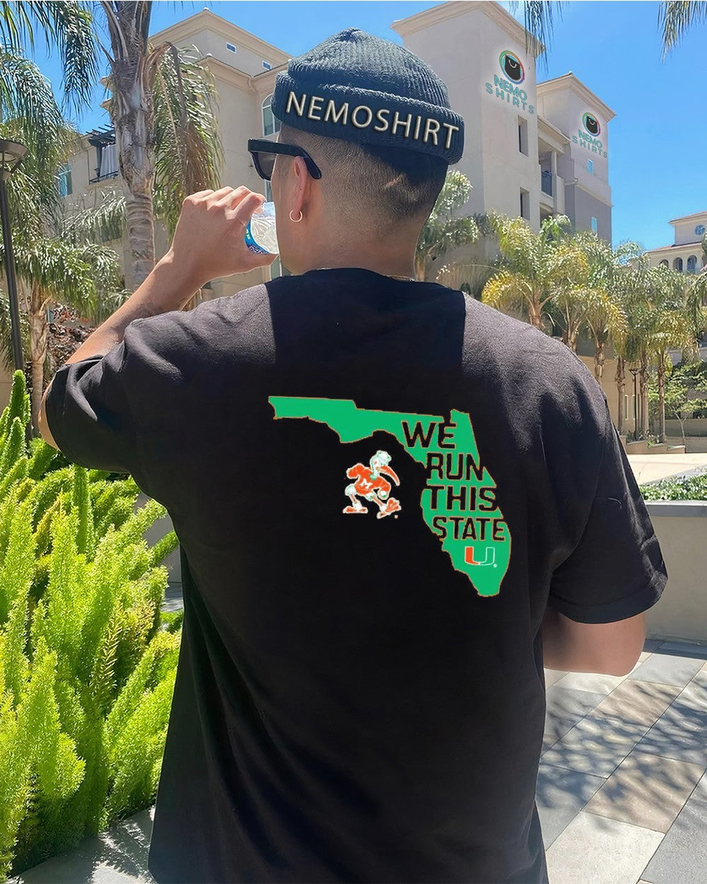 We run this state Miami Hurricanes mascot - Adult & Kids T-Shirts, Sweatshirts & Hoodies apparel design preview 4