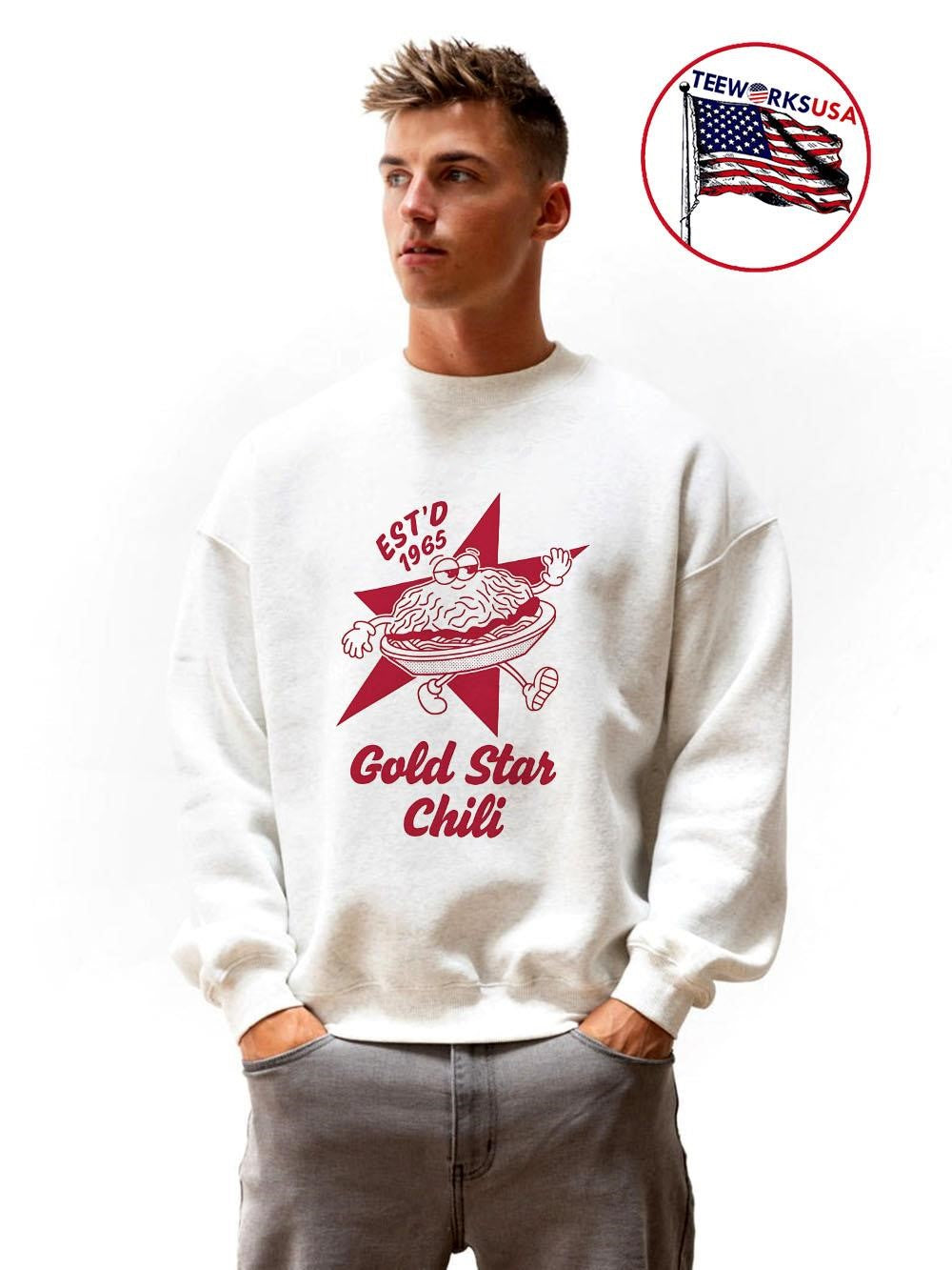 Gold Star Chili est'd 1965 logo - Adult & Kids T-Shirts, Sweatshirts & Hoodies apparel design preview 5