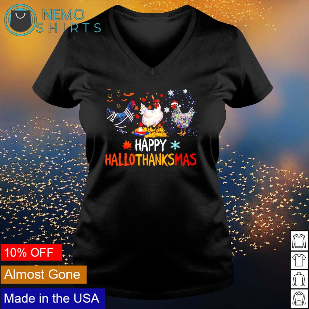 Chicken happy Hallothanksmas Halloween Thanksgiving - Adult & Kids T-Shirts, Sweatshirts & Hoodies apparel design preview 5