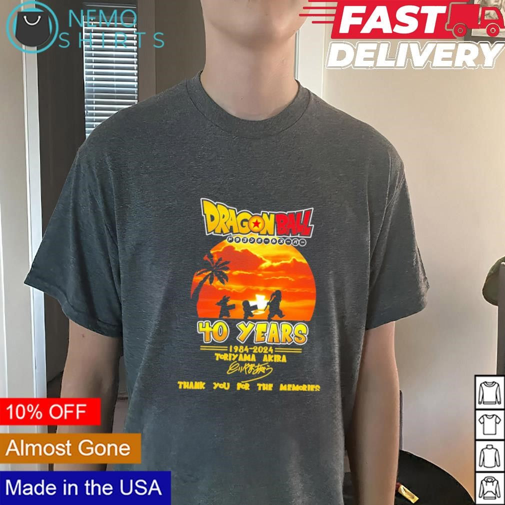 Dragon Ball 40 years 1984 2024 Toriyama signature - Adult & Kids T-Shirts, Sweatshirts & Hoodies apparel design preview 3