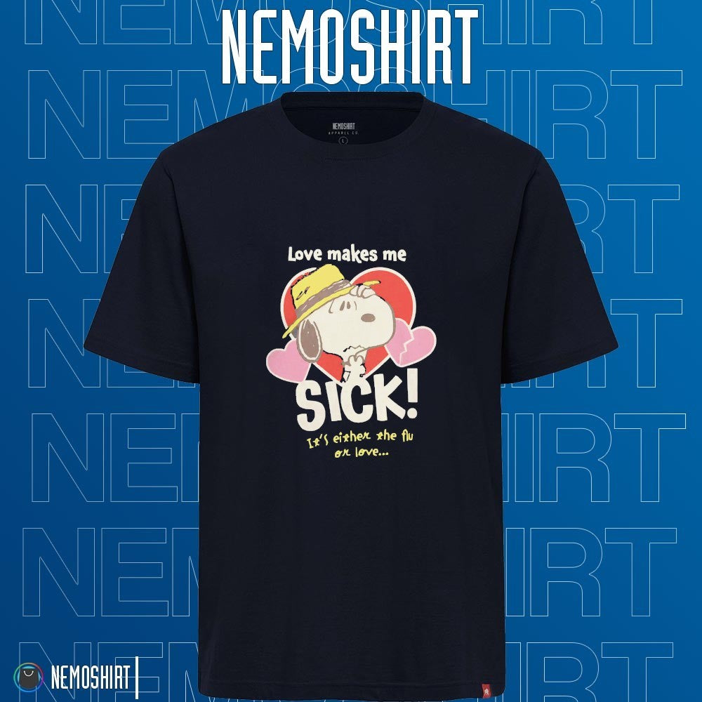 Snoopy love makes me sick It's either the flu or - Adult & Kids T-Shirts, Sweatshirts & Hoodies apparel design preview 1