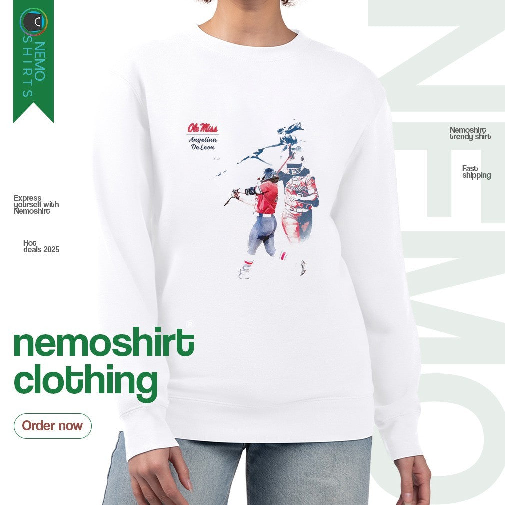 Angelina DeLeon Ole Miss Rebels illustrated graphic - Adult & Kids T-Shirts, Sweatshirts & Hoodies apparel design preview 4