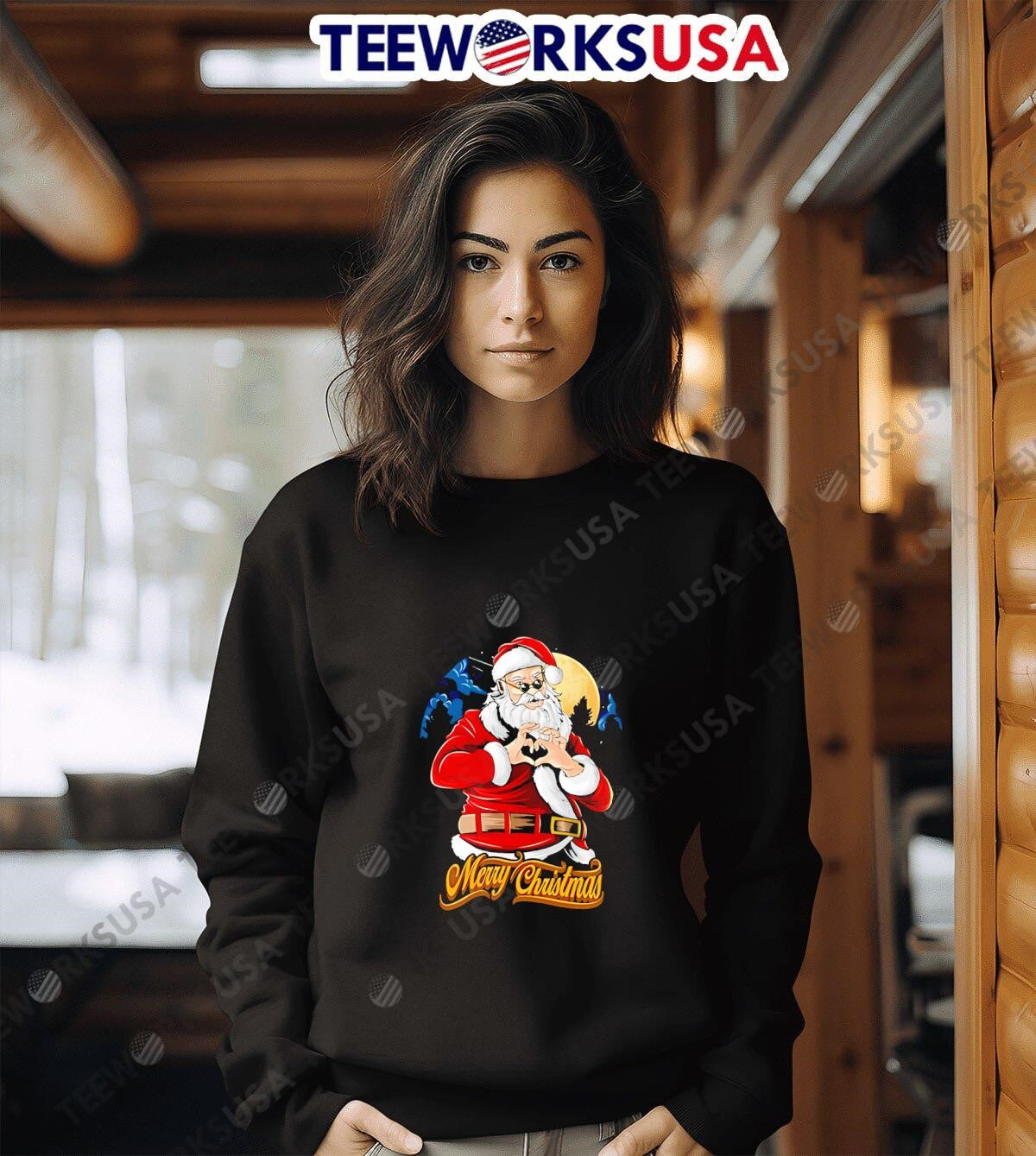 Merry Christmas Santa Claus relax heart - Adult & Kids T-Shirts, Sweatshirts & Hoodies apparel design preview 6
