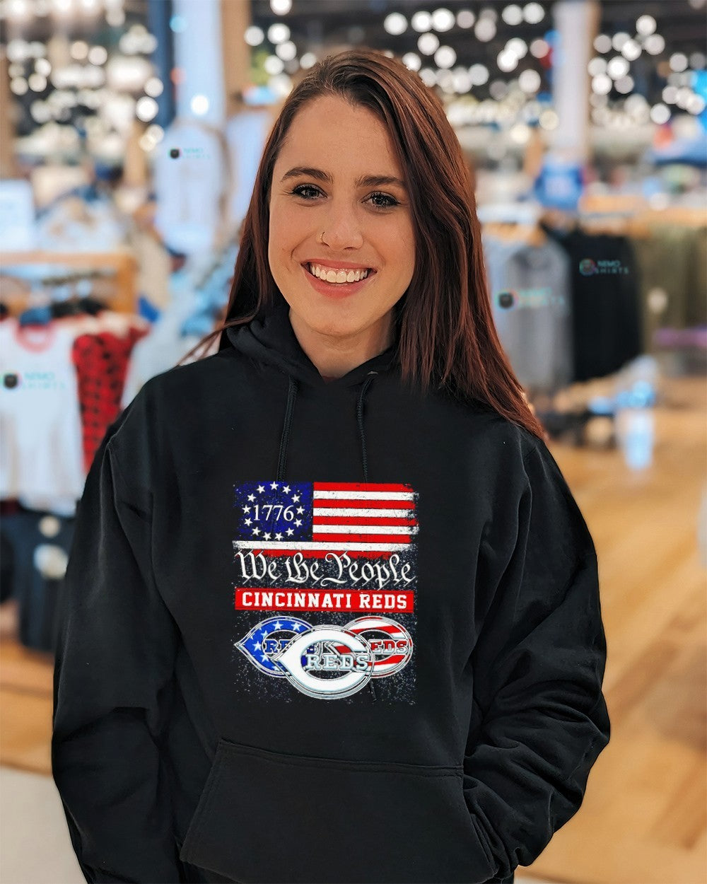 We the people 1776 Cincinnati Reds Red Only 10 left - Adult & Kids T-Shirts, Sweatshirts & Hoodies apparel design preview 3