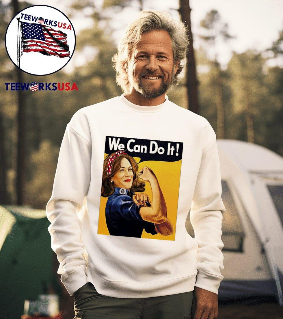 Strong woman Kamala Harris we can do it - Adult & Kids T-Shirts, Sweatshirts & Hoodies apparel design preview 3