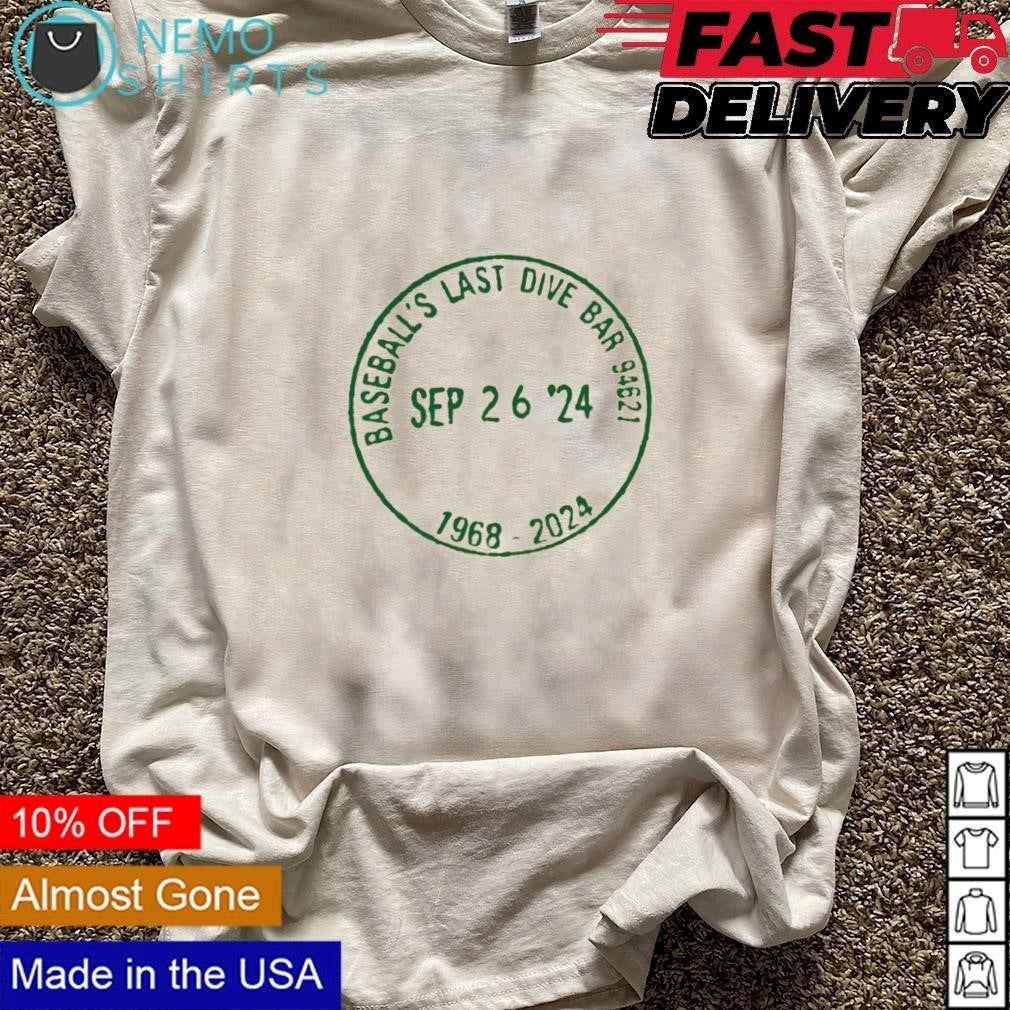 Baseball's last dive bar 1968 2024 - Adult & Kids T-Shirts, Sweatshirts & Hoodies apparel design preview 3