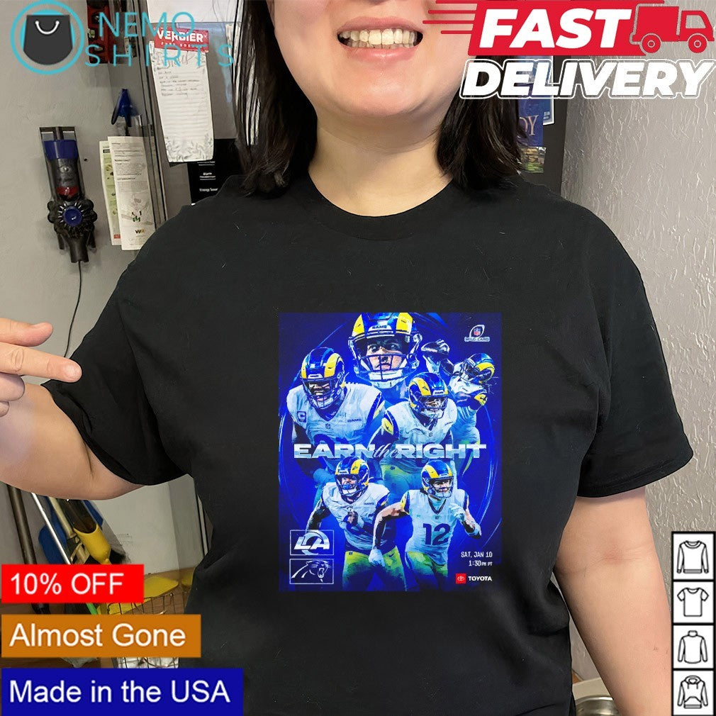Earn the right Los Angeles Rams all in us player - Adult & Kids T-Shirts, Sweatshirts & Hoodies apparel design preview 2