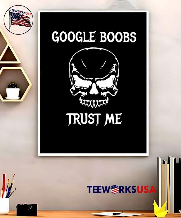 Google Boobs Trust Me Skull Funny Sarcastic Goth - Adult & Kids T-Shirts, Sweatshirts & Hoodies apparel design preview 5