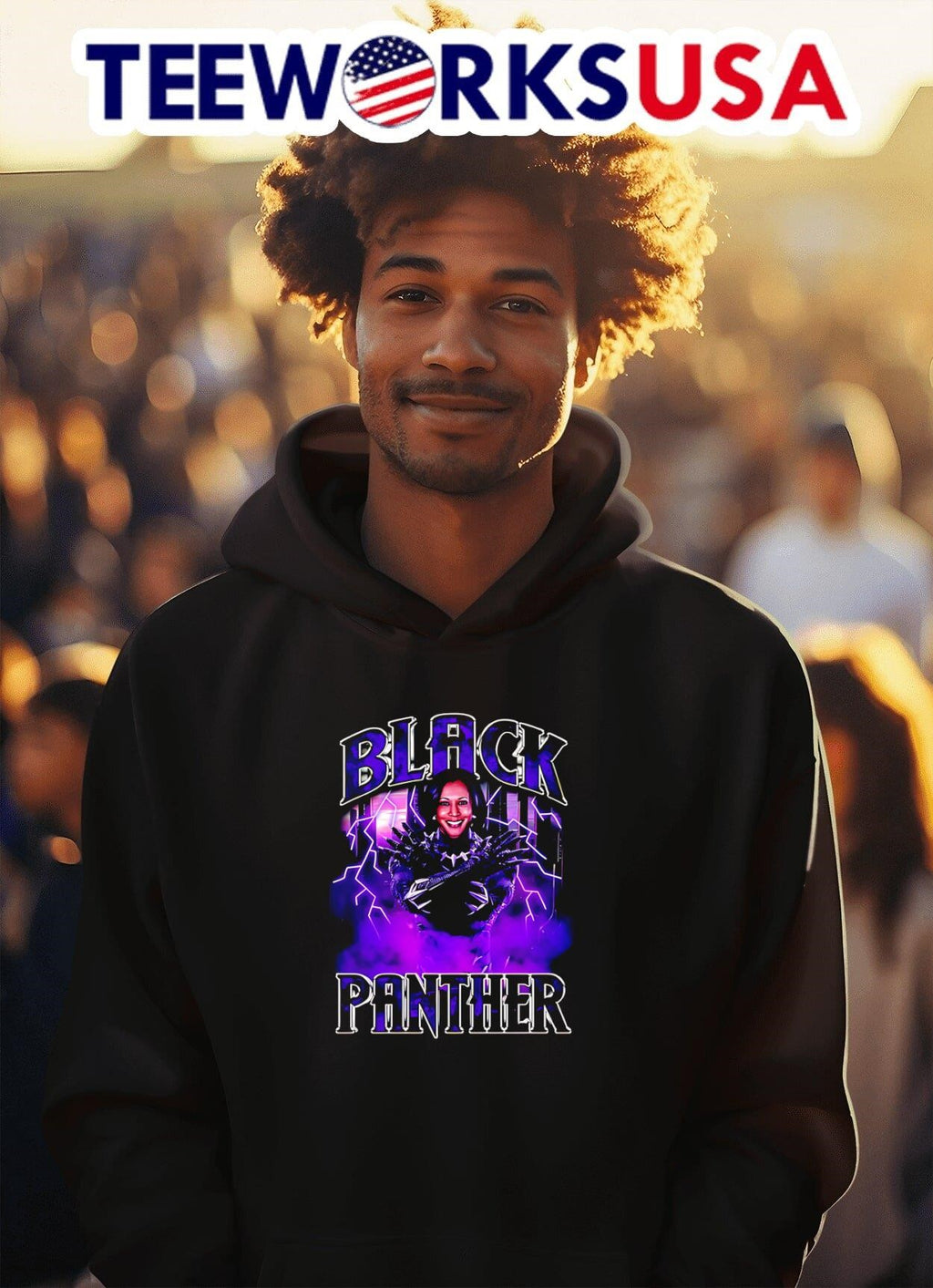 Black Panther Kamala Harris - Adult & Kids T-Shirts, Sweatshirts & Hoodies apparel design preview 2