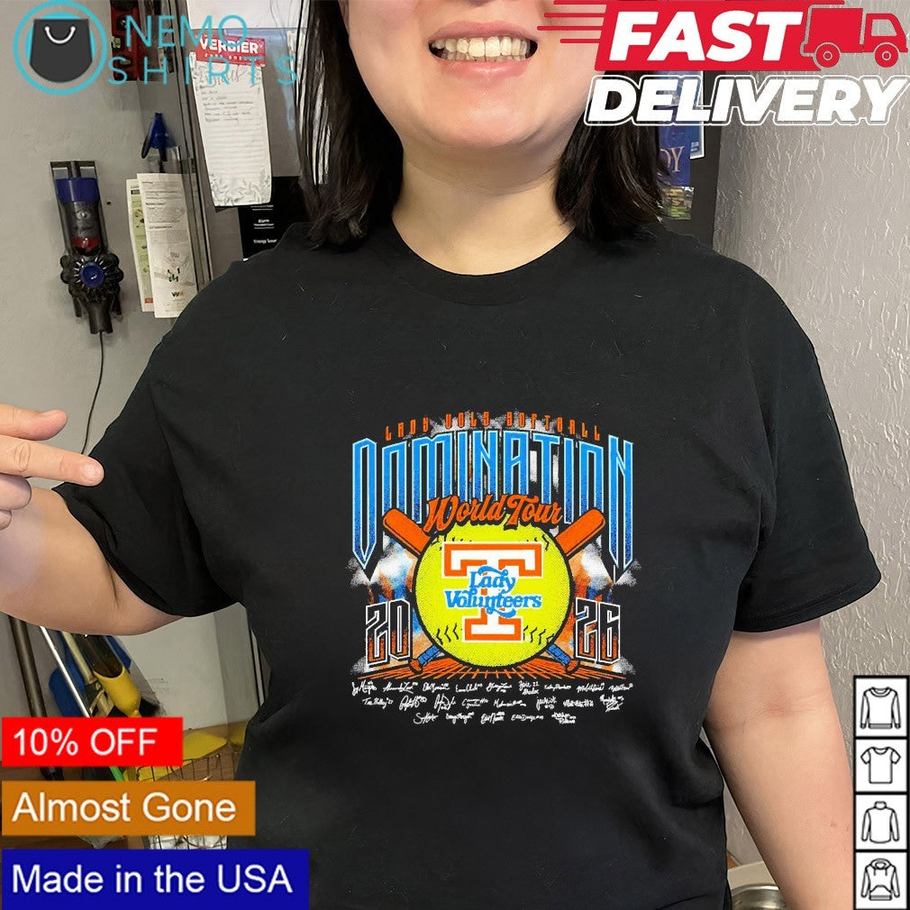 Tennessee Lady Vols softball domination world tour - Adult & Kids T-Shirts, Sweatshirts & Hoodies apparel design preview 2