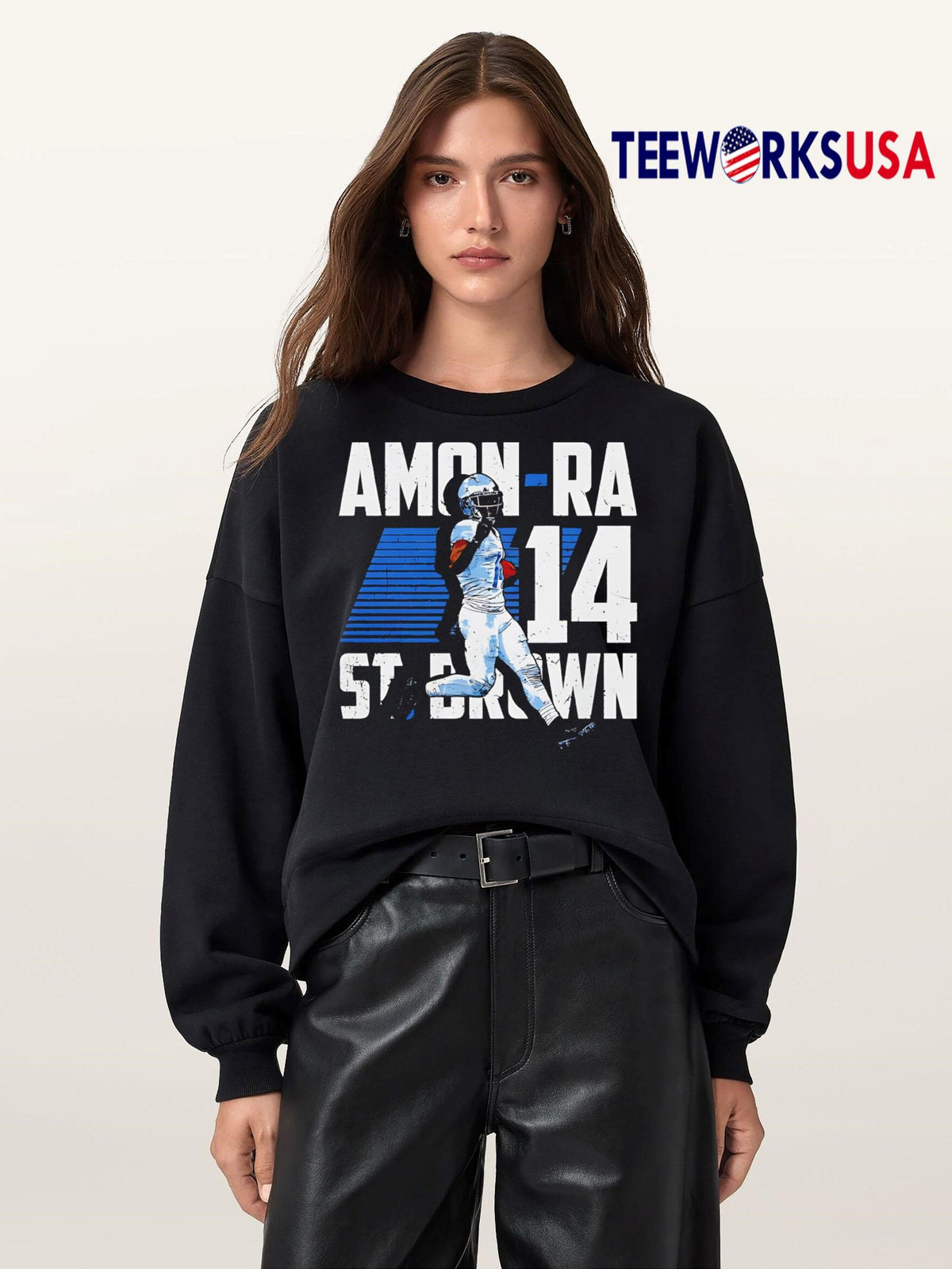 Amon-Ra St. Brown Detroit Player Name - Adult & Kids T-Shirts, Sweatshirts & Hoodies apparel design preview 5