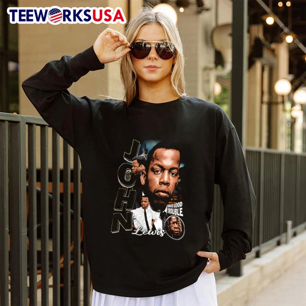 John Make Good Trouble Lewis - Adult & Kids T-Shirts, Sweatshirts & Hoodies apparel design preview 4
