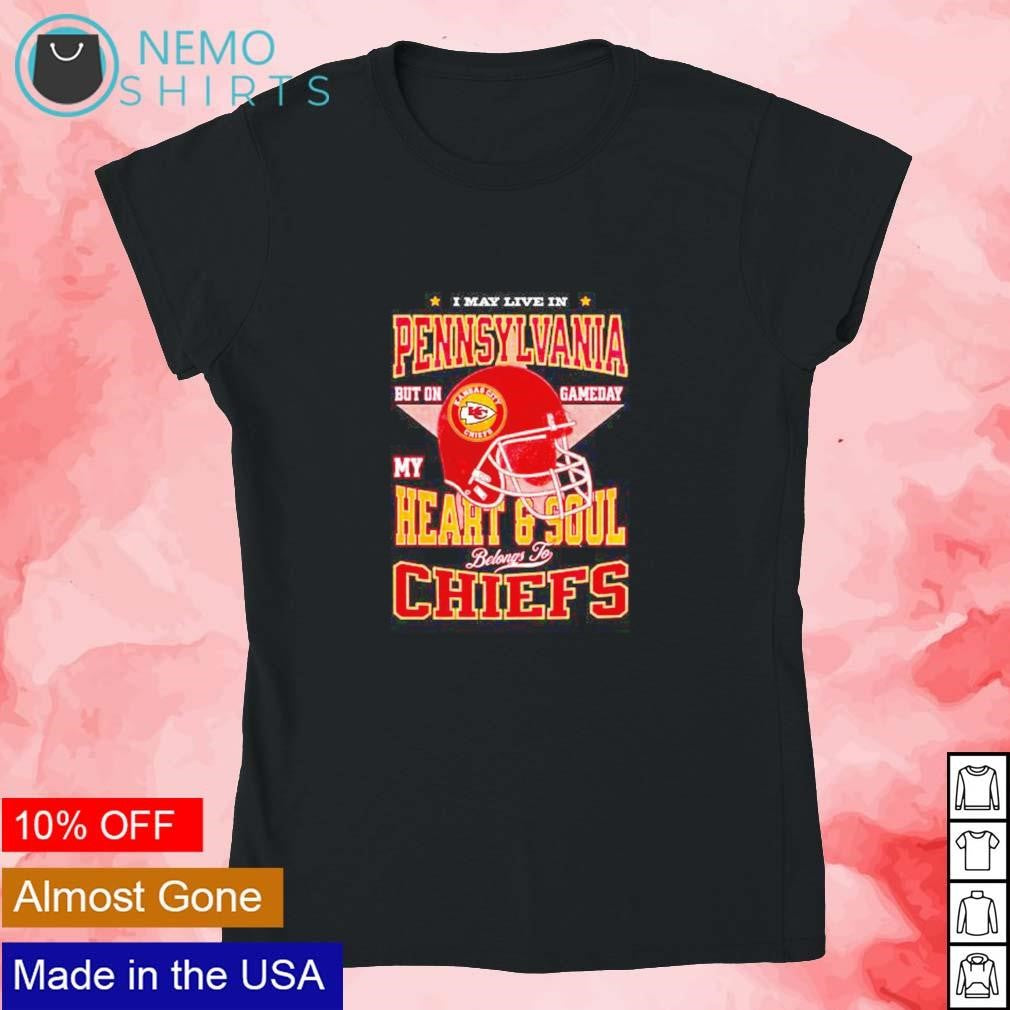 I may live in Pennsylvania but on gameday my heart - Adult & Kids T-Shirts, Sweatshirts & Hoodies apparel design preview 4