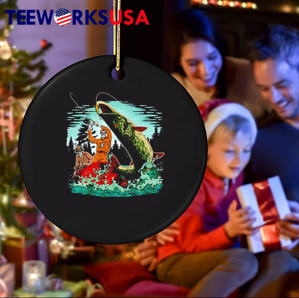 Pike Strike Skeleton - Adult & Kids T-Shirts, Sweatshirts & Hoodies apparel design preview 4