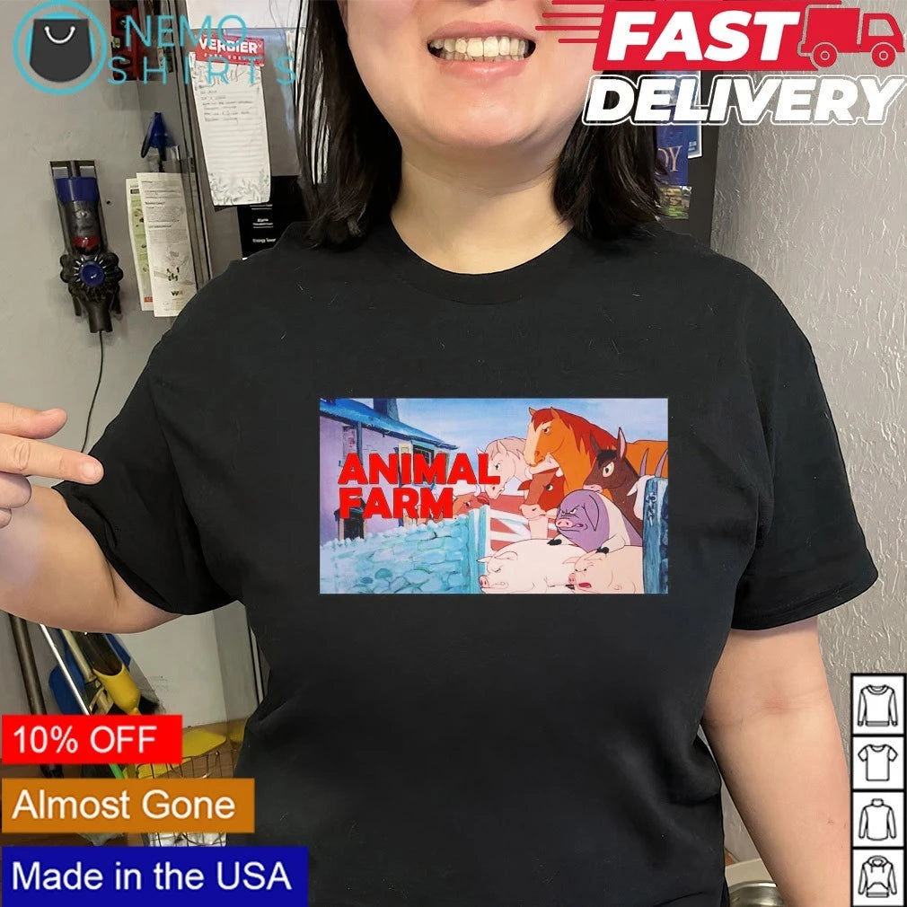 Animal Farm Movie Poster George Orwell Animated Film - Adult & Kids T-Shirts, Sweatshirts & Hoodies apparel design preview 2