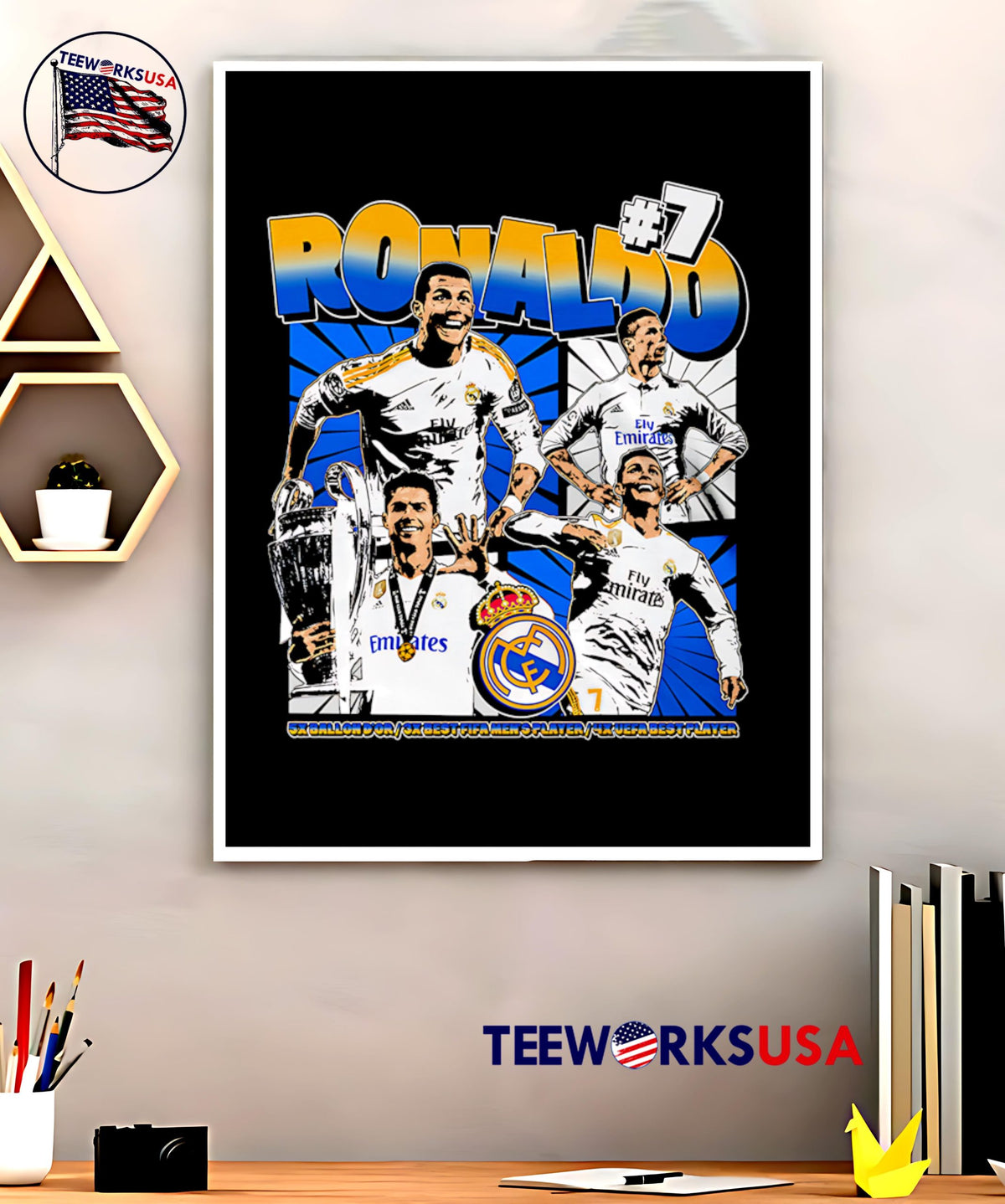 Cristiano Ronaldo Real Madrid CF #7 graphic - Adult & Kids T-Shirts, Sweatshirts & Hoodies apparel design preview 5