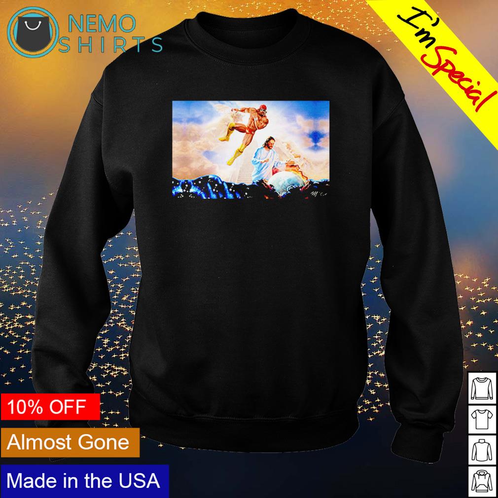 Macho Man Randy Savage Elbow Drop Jesus - Adult & Kids T-Shirts, Sweatshirts & Hoodies apparel design preview 4