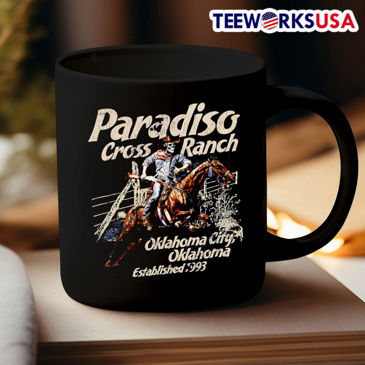 Skeleton Paradiso cross ranch Oklahoma City - Adult & Kids T-Shirts, Sweatshirts & Hoodies apparel design preview 3