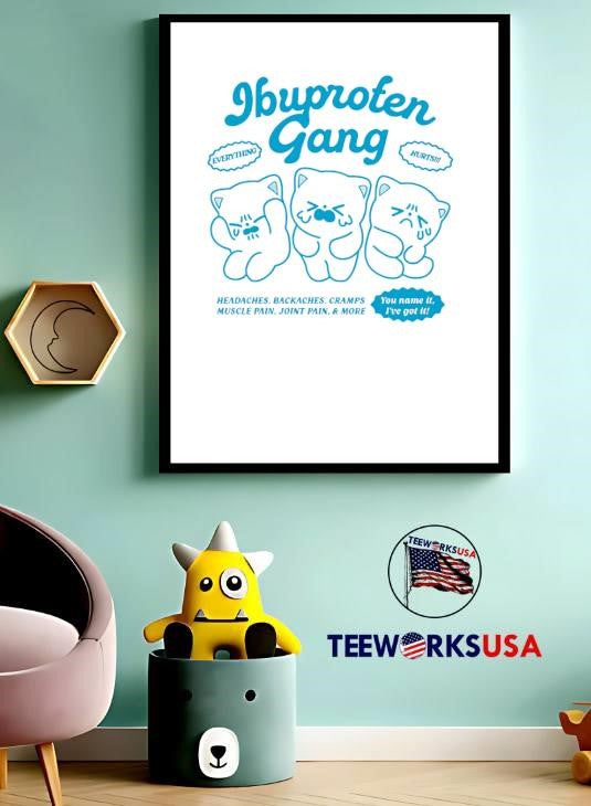 Ibuprofen Gang cat cute - Adult & Kids T-Shirts, Sweatshirts & Hoodies apparel design preview 3