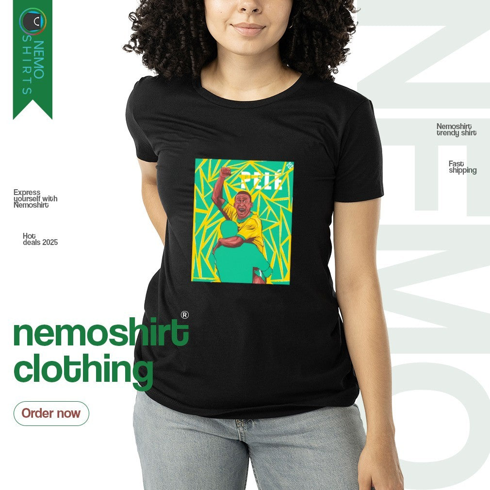 Legend Pele greatest players of all time art - Adult & Kids T-Shirts, Sweatshirts & Hoodies apparel design preview 3