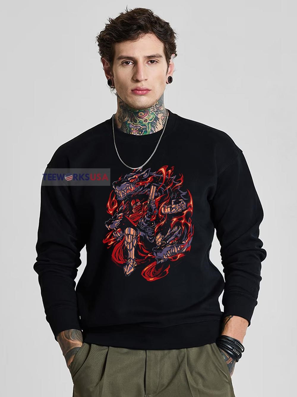 Flames of Cerberus - Adult & Kids T-Shirts, Sweatshirts & Hoodies apparel design preview 5
