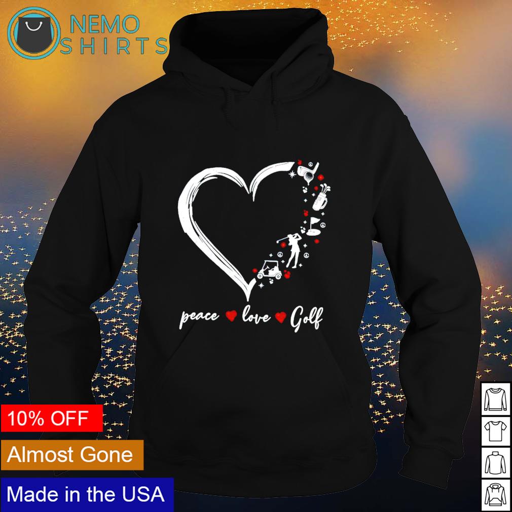 Heart peace love golf - Adult & Kids T-Shirts, Sweatshirts & Hoodies apparel design preview 2
