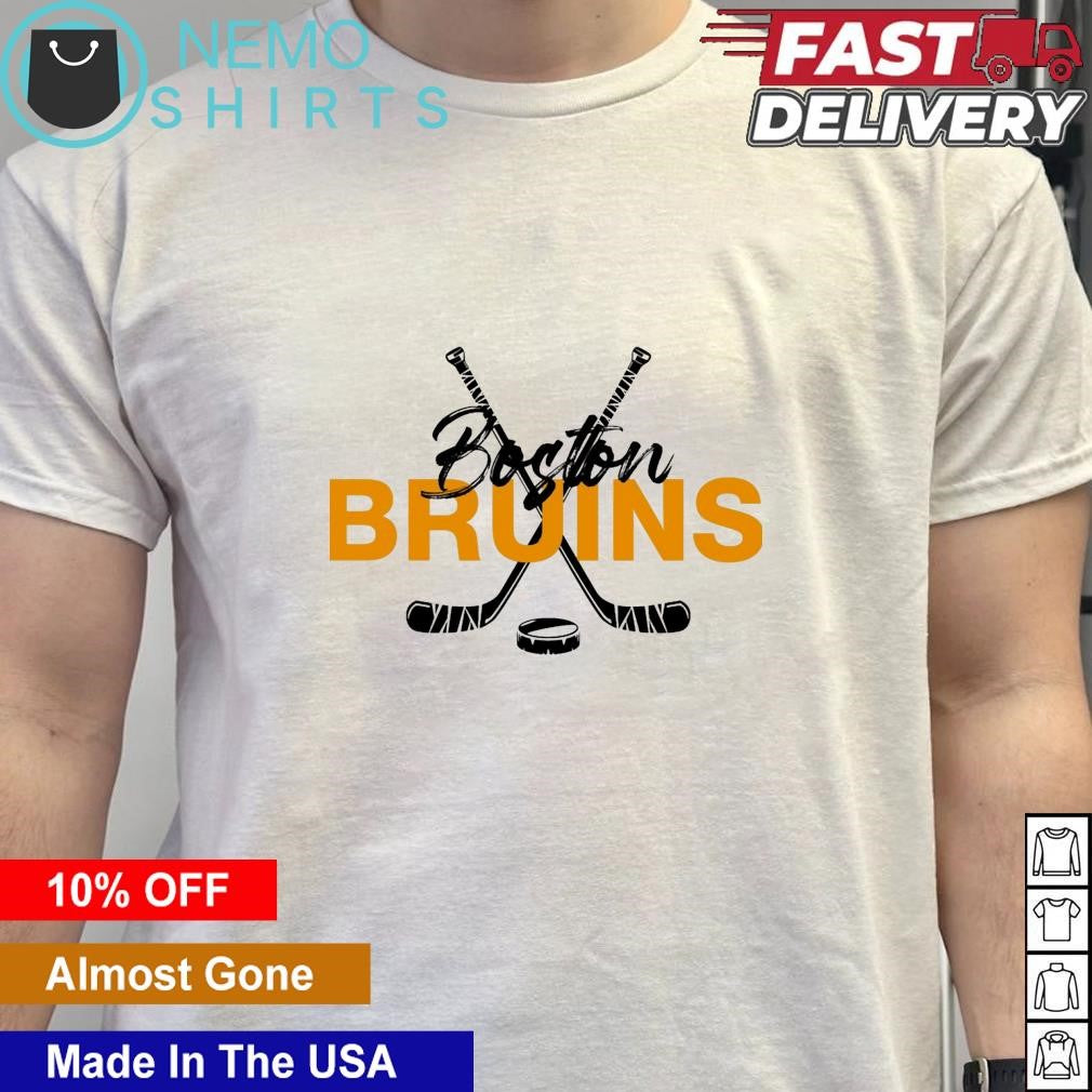 Boston Bruins hockey sticks and puck - Adult & Kids T-Shirts, Sweatshirts & Hoodies apparel design preview 5