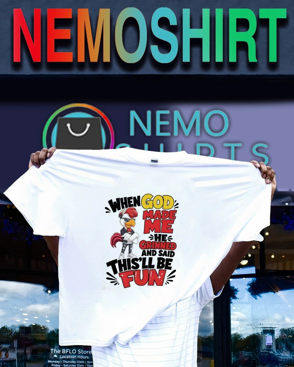 When God Made Me He Grinned and Said This'll Be Fun - Adult & Kids T-Shirts, Sweatshirts & Hoodies apparel design preview 1