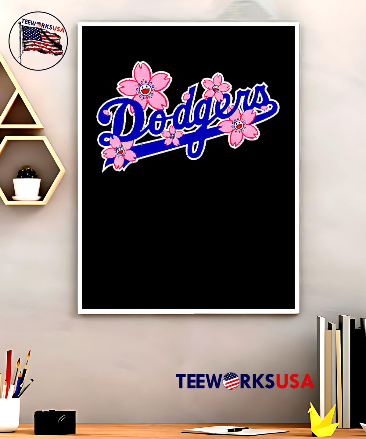Dodgers Flower Los Angeles Logo - Adult & Kids T-Shirts, Sweatshirts & Hoodies apparel design preview 5