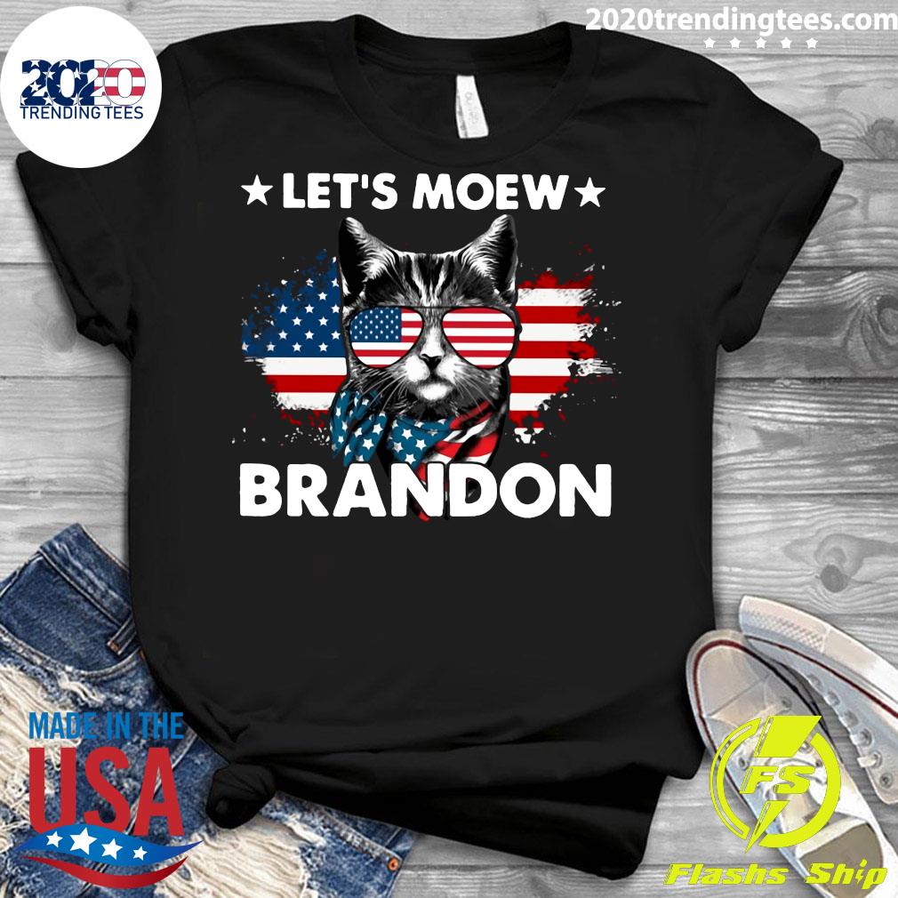 American Flag Cat Let's Moew Brandon - Adult & Kids T-Shirts, Sweatshirts & Hoodies apparel design preview 3