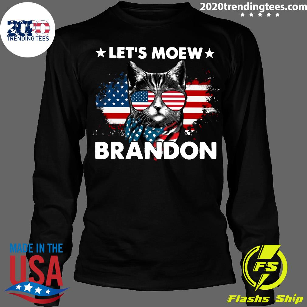 American Flag Cat Let's Moew Brandon - Adult & Kids T-Shirts, Sweatshirts & Hoodies apparel design preview 4