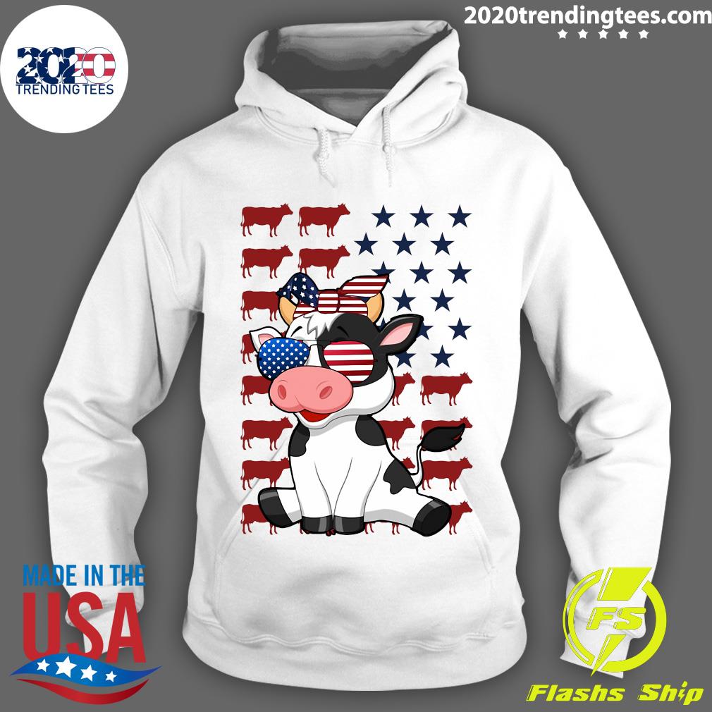 American Flag Cow Independence day Farmer - Adult & Kids T-Shirts, Sweatshirts & Hoodies apparel design preview 2