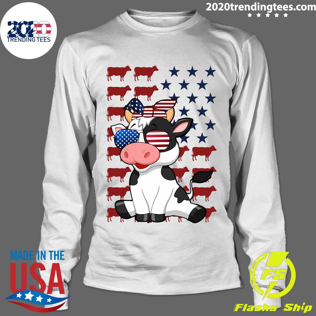 American Flag Cow Independence day Farmer - Adult & Kids T-Shirts, Sweatshirts & Hoodies apparel design preview 4