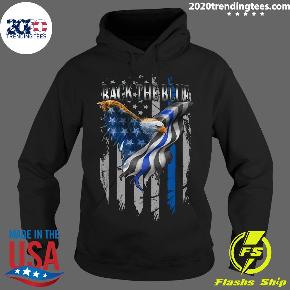 American Flag Eagle Back The Blue 2 Sides - Adult & Kids T-Shirts, Sweatshirts & Hoodies apparel design preview 2