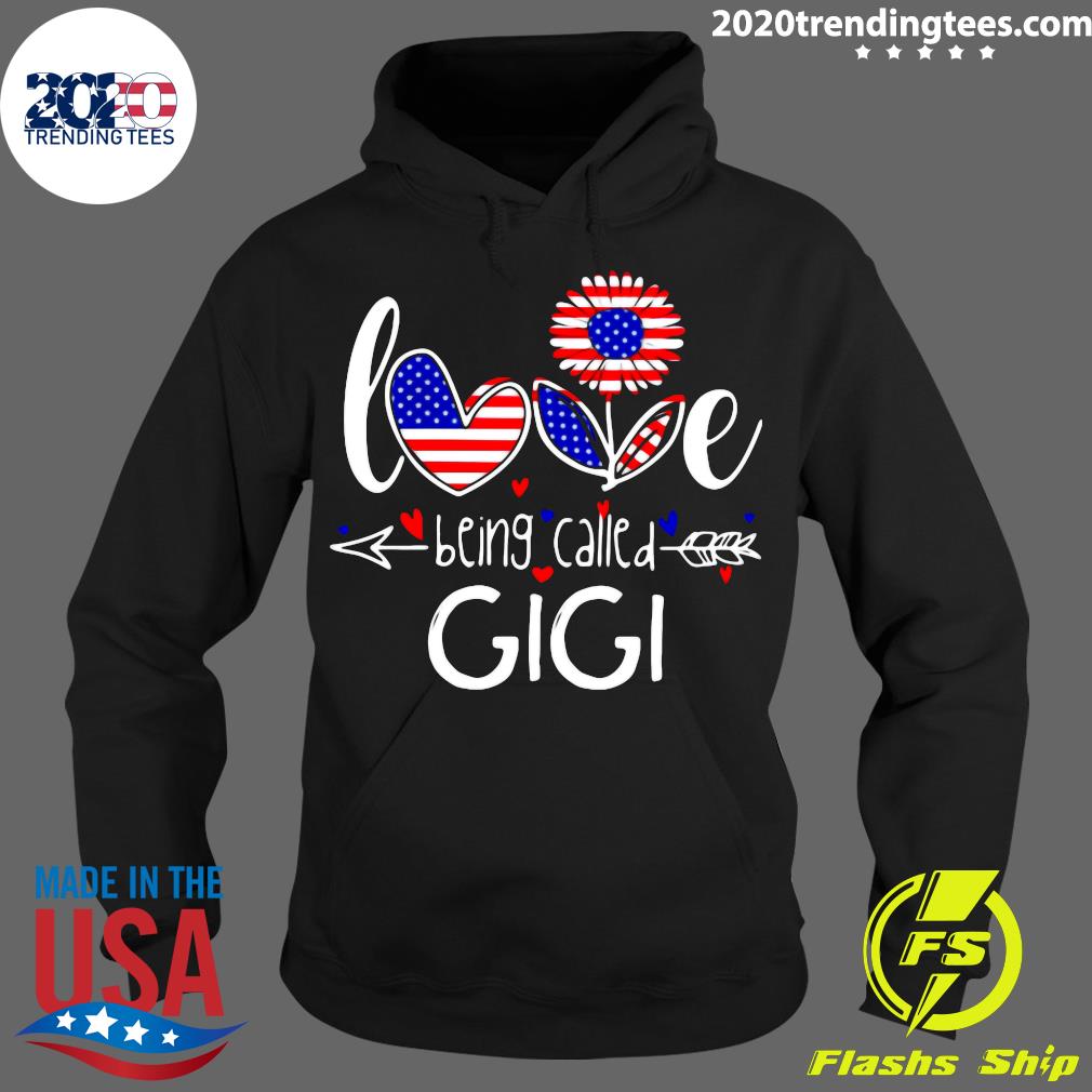 American Flag Flower Love Being Called Gigi 4th Of - Adult & Kids T-Shirts, Sweatshirts & Hoodies apparel design preview 2