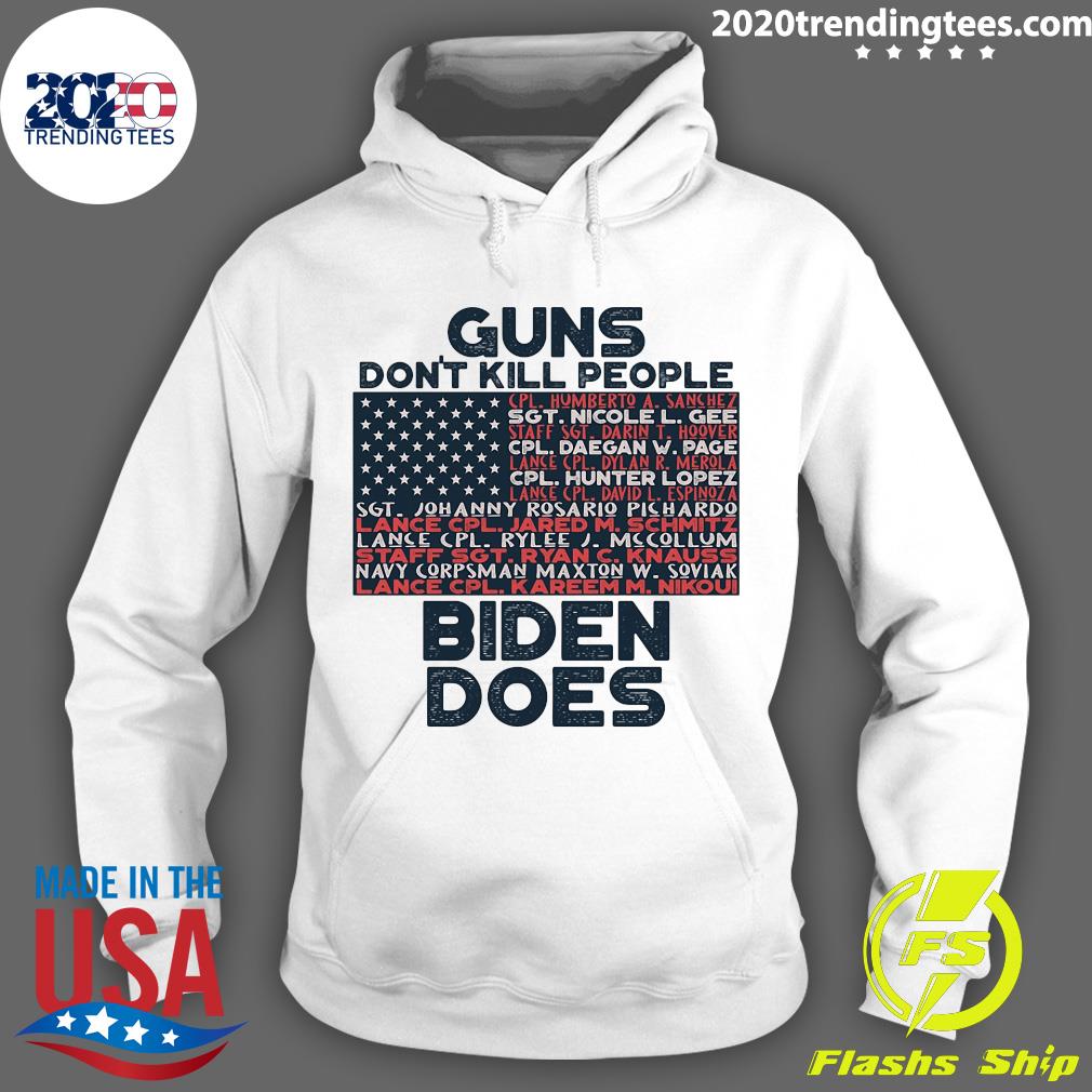 American Flag Guns Don't Kill People Biden Does - Adult & Kids T-Shirts, Sweatshirts & Hoodies apparel design preview 2