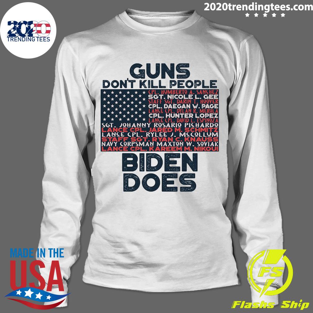 American Flag Guns Don't Kill People Biden Does - Adult & Kids T-Shirts, Sweatshirts & Hoodies apparel design preview 4