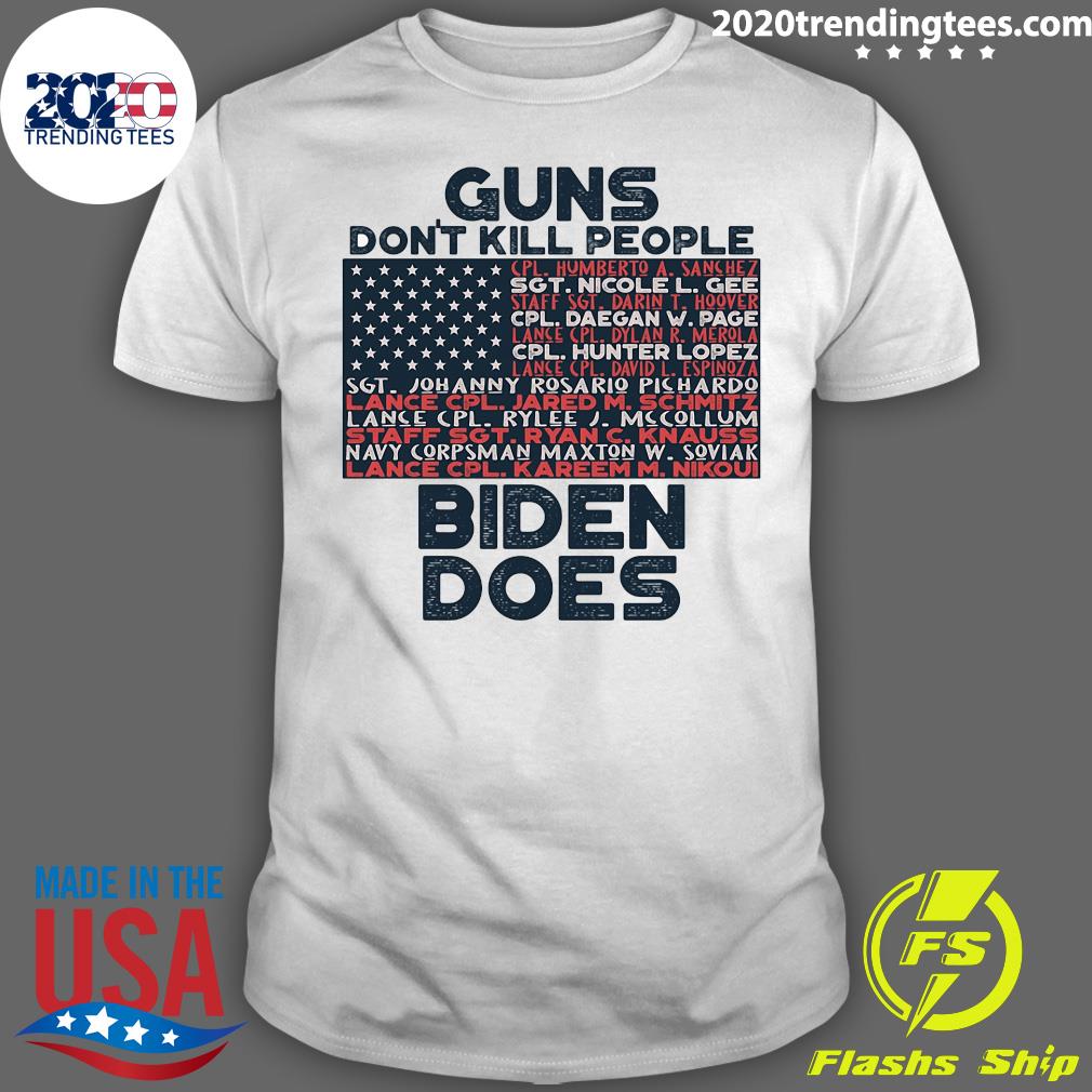 American Flag Guns Don't Kill People Biden Does - Adult & Kids T-Shirts, Sweatshirts & Hoodies apparel design preview 1