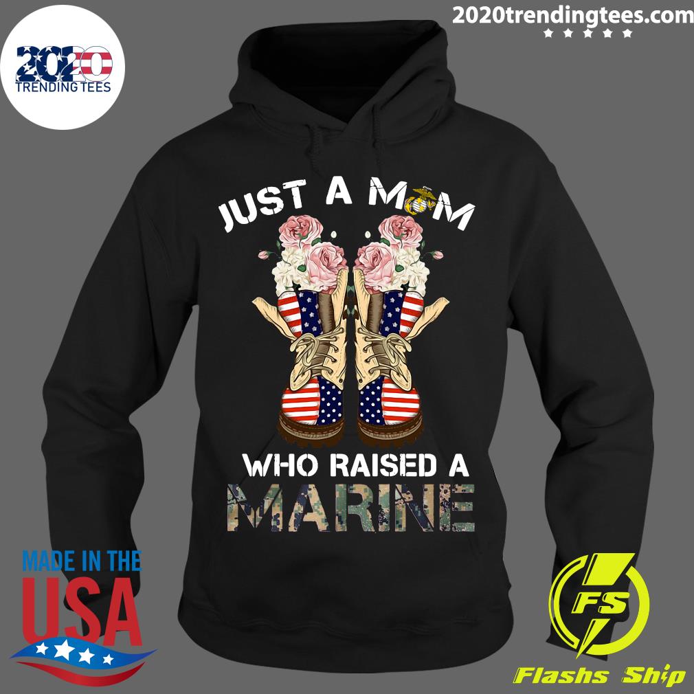 American Flag Just A Mom Who Raised Marine - Adult & Kids T-Shirts, Sweatshirts & Hoodies apparel design preview 2